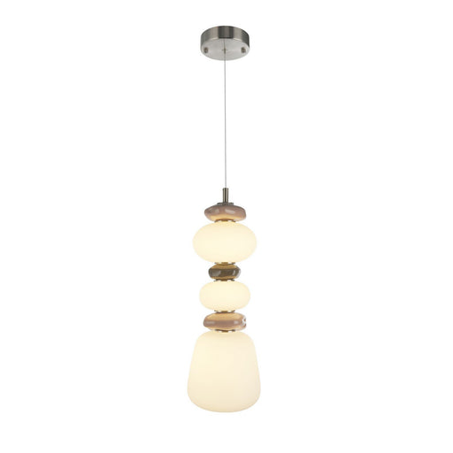 Strata Tall LED Mini Pendant in Satin Nickel