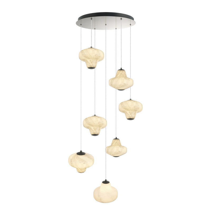 Solara 7-Light LED Cluster Pendant in Graphite