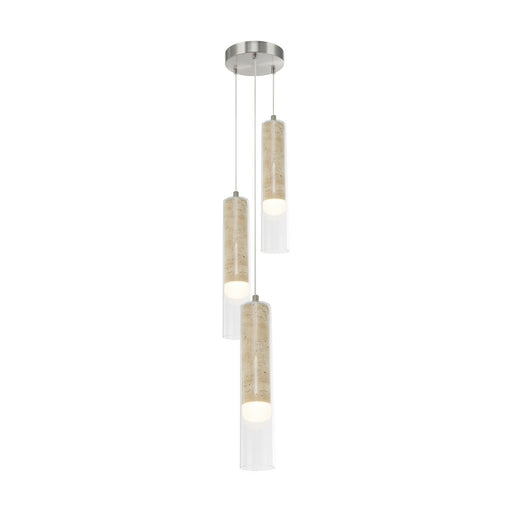 Zara 3-Light LED Pendant in Brushed Nickel