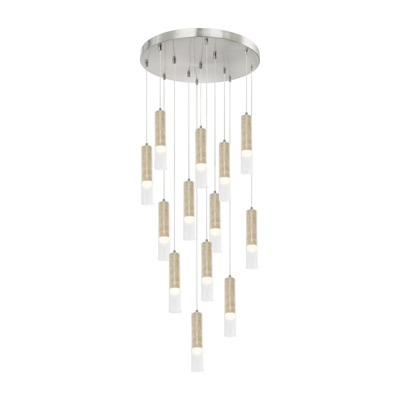 Zara 13-Light LED Pendant in Brushed Nickel