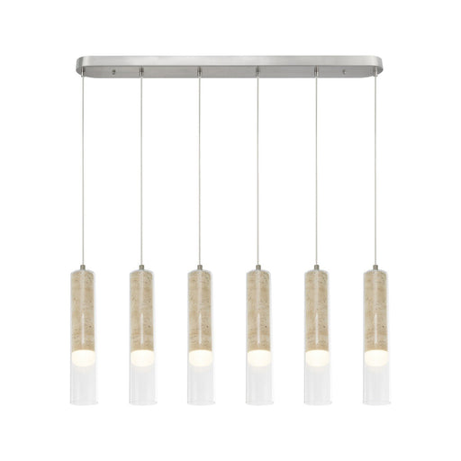 Zara 6-Light LED Linear Pendant in Brushed Nickel