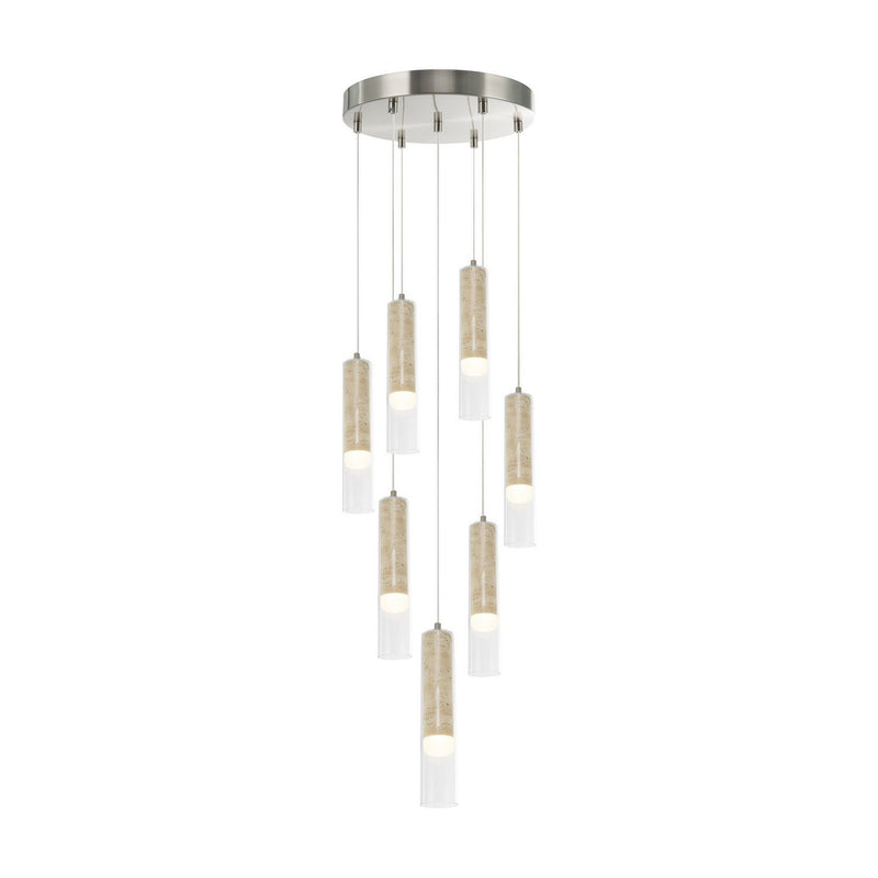 Zara 7-Light LED Pendant in Brushed Nickel