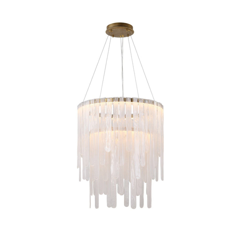 Roselle 28" LED Multi-Tier Pendant in Legacy Brass