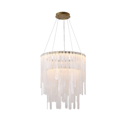 Roselle 28" LED Multi-Tier Pendant in Legacy Brass