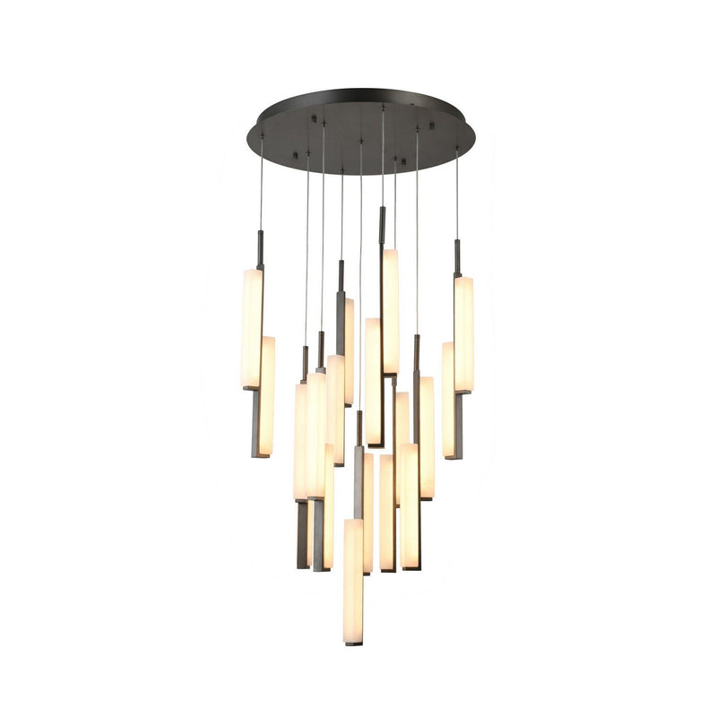 Lumina 28" LED Cluster Pendant in Forged Bronze
