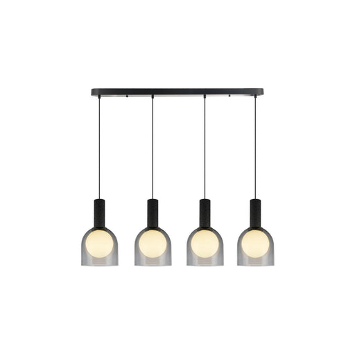 Juna 4-Light Linear Pendant in Black