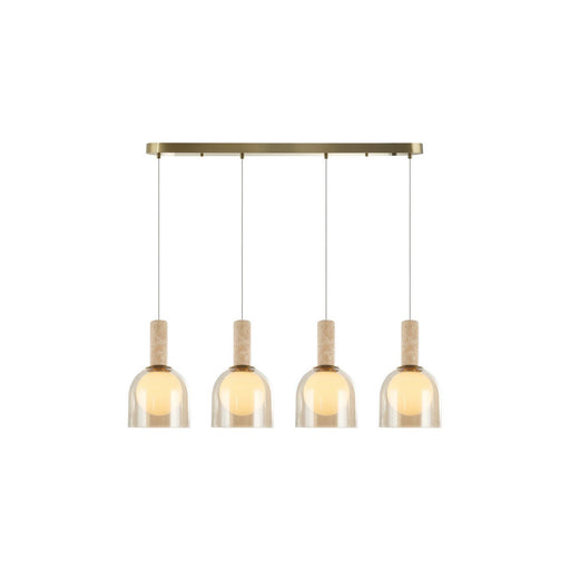 Juna 4-Light Linear Pendant in Brass