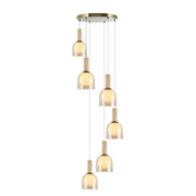 Juna 6-Light Pendant in Brass
