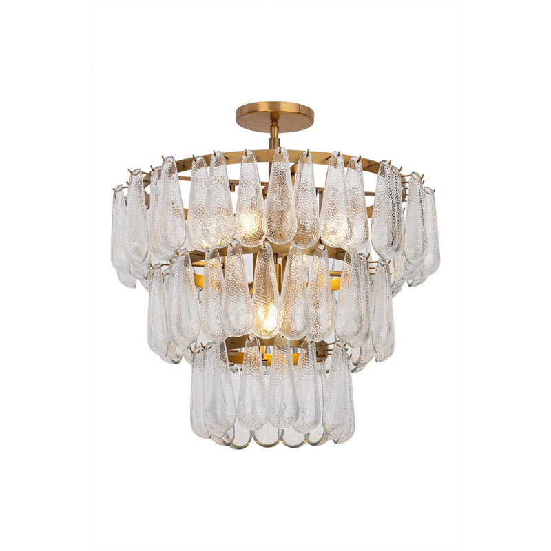 Vionne 5-Light Semi-Flush Mount in Legacy Brass