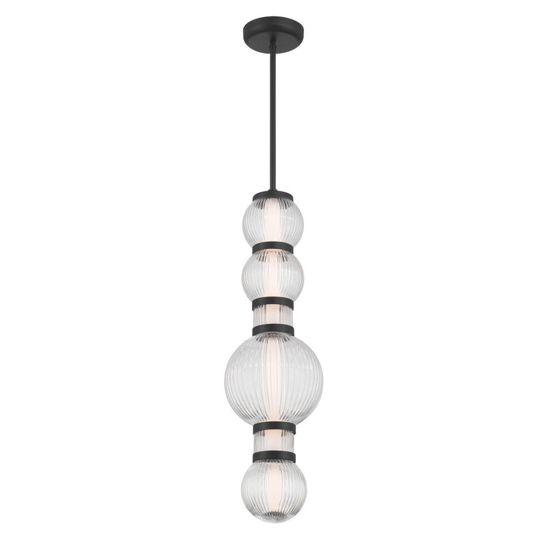Cordel Medium LED Mini Pendant in Dark Matte Black