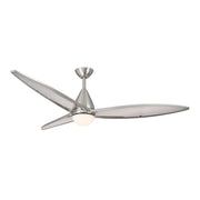 Fleur 64" LED Ceiling Fan in Brushed Nickel / Translucent Grey Smoke