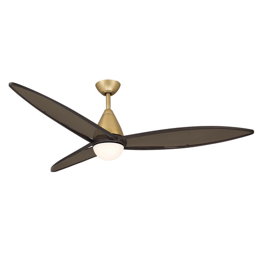 Fleur 64" LED Ceiling Fan in Heritage Brass / Translucent Brown Smoke