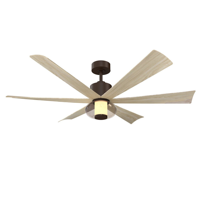 Veyra 56" LED Ceiling Fan in Dark Bronze / White Oak