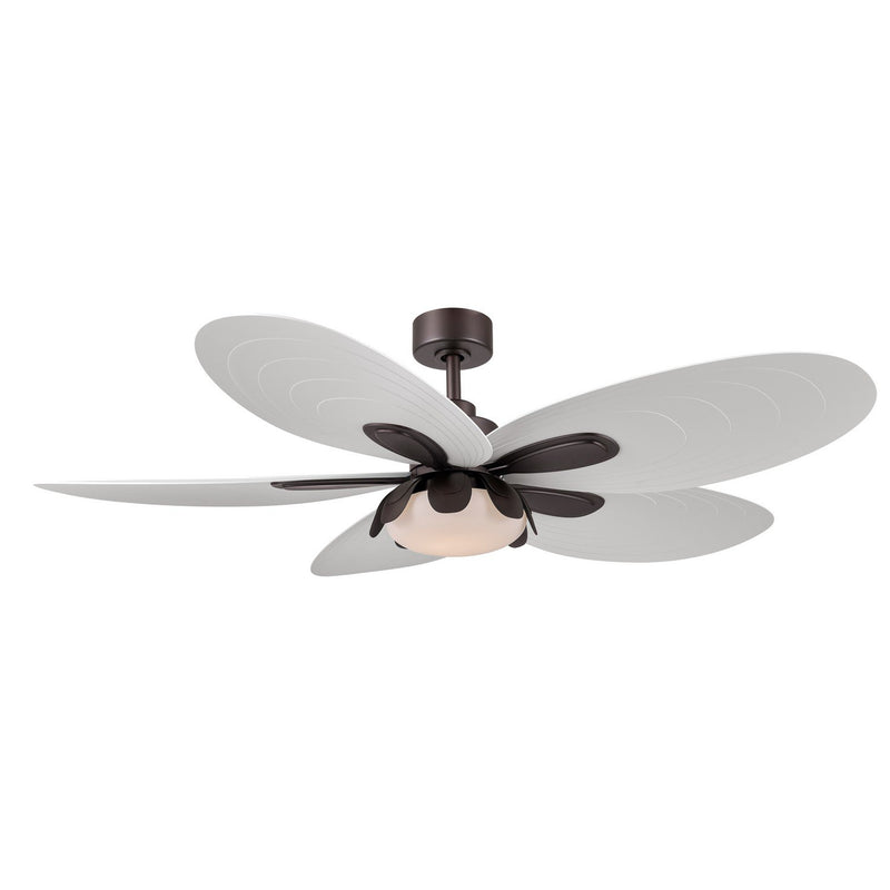Saltcress 60" Outdoor LED Ceiling Fan in Dark Bronze / Sand Alabaster White