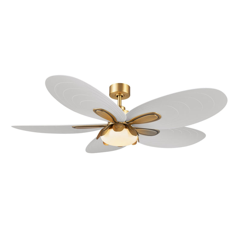 Saltcress 60" Outdoor LED Ceiling Fan in Legacy Brass / Sand Alabaster White
