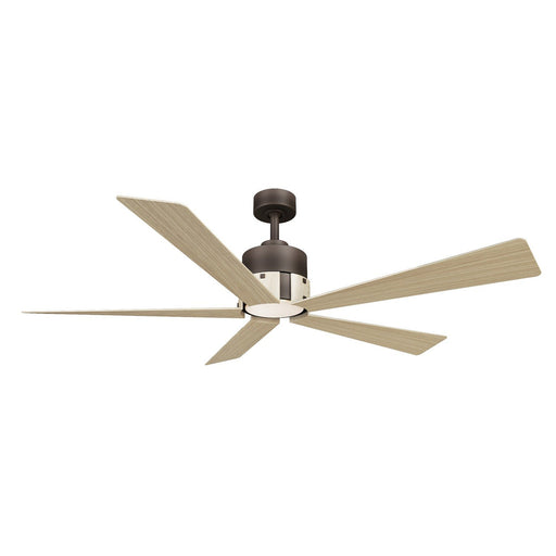Oovin 54" LED Ceiling Fan in Dark Bronze / White Oak