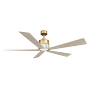 Oovin 54" LED Ceiling Fan in Heritage Brass / Warm Coastal Driftwood