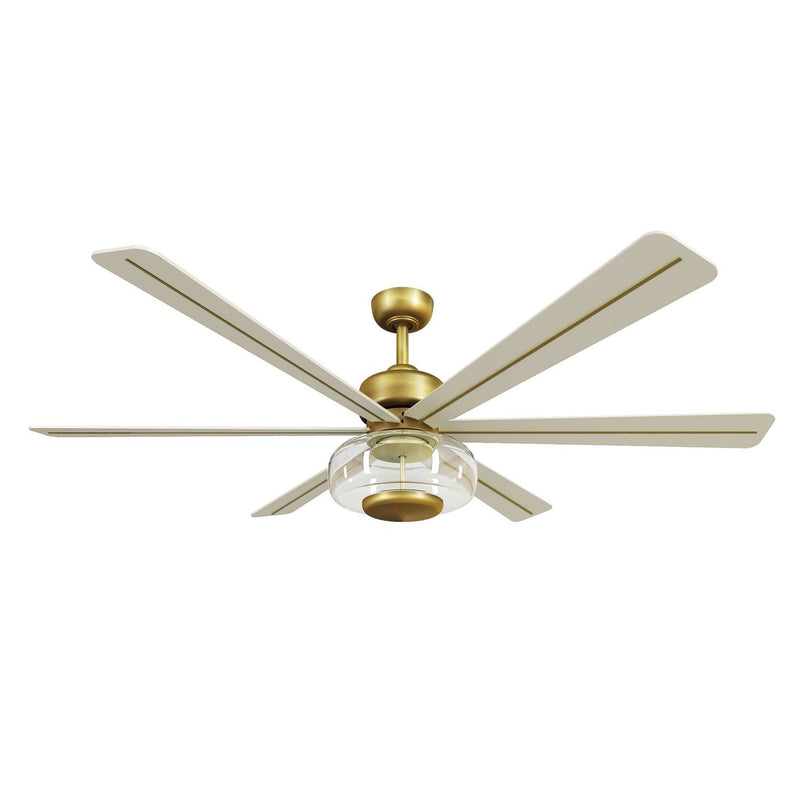 Ligero 60" LED Ceiling Fan in Heritage Brass / Alabaster White