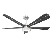 Nellora 52" LED Ceiling Fan in Brushed Nickel / Coal