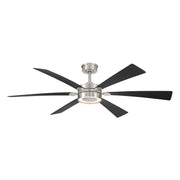 Brenix 60" LED Ceiling Fan in Brushed Nickel / Coal