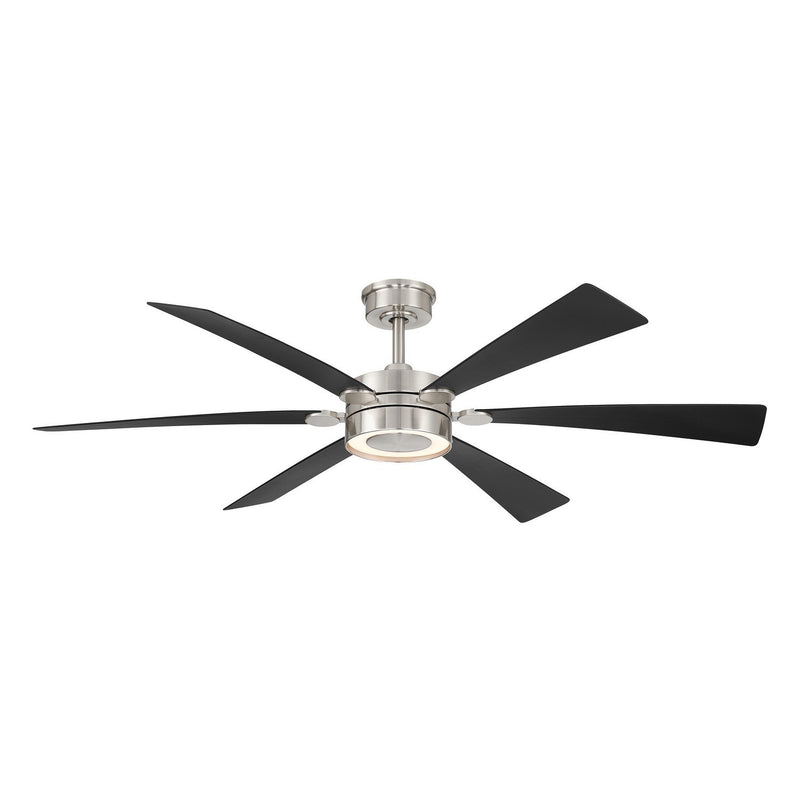 Brenix 60" LED Ceiling Fan in Brushed Nickel / Coal