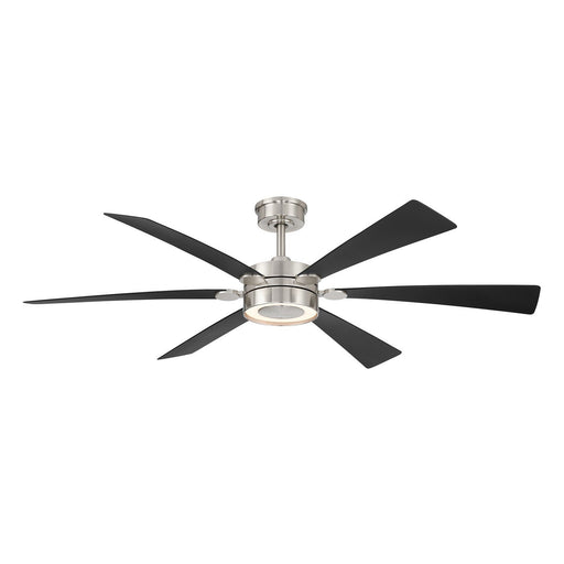 Brenix 60" LED Ceiling Fan in Brushed Nickel / Coal