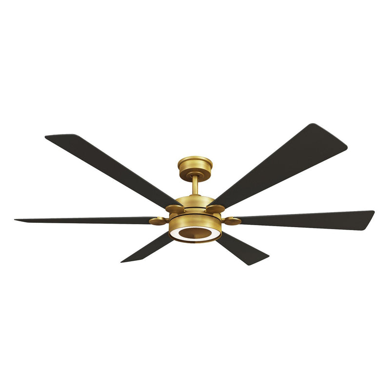 Brenix 60" LED Ceiling Fan in Heritage Brass / Coal