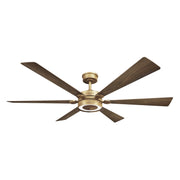 Brenix 60" LED Ceiling Fan in Heritage Brass / Dark Oak