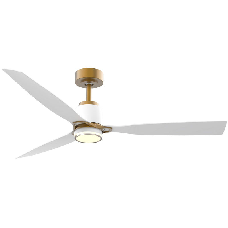 Foxden 53" LED Ceiling Fan in Legacy Brass / Flat White
