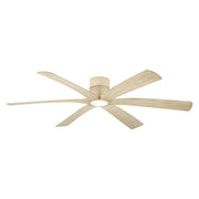 Brisano 65" LED Hugger Ceiling Fan in White Oak
