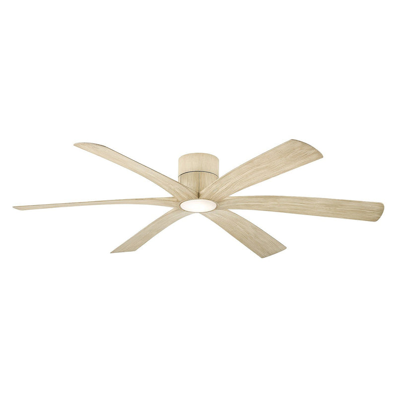 Brisano 65" LED Hugger Ceiling Fan in White Oak