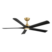Seressa 56" Outdoor LED Ceiling Fan in Heritage Brass / Coal