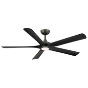 Seressa 56" Outdoor LED Ceiling Fan in Rustic Gun Metal / Coal
