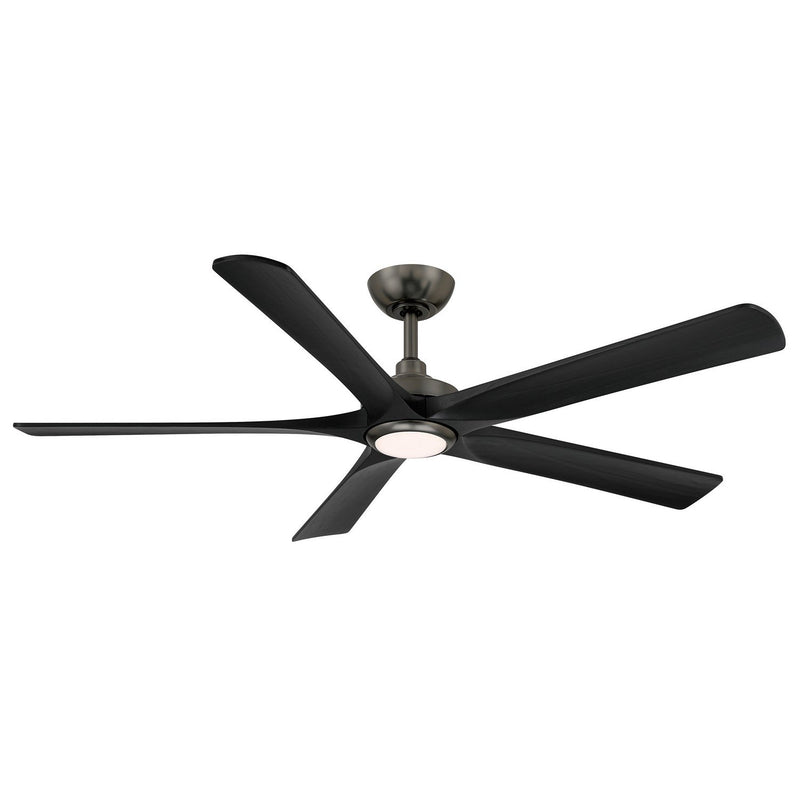 Seressa 56" Outdoor LED Ceiling Fan in Rustic Gun Metal / Coal