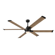 Soarin 72" Outdoor LED Ceiling Fan in Coal / Aged Oak