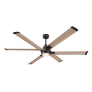 Soarin 72" Outdoor LED Ceiling Fan in Dark Bronze / White Oak