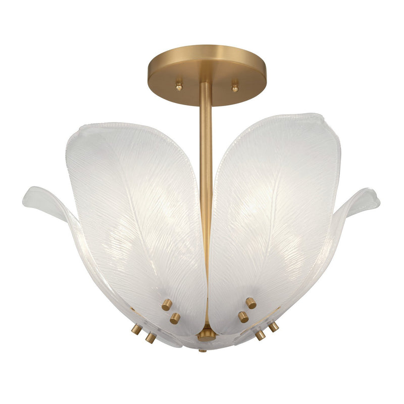 Orchid 5-Light Semi-Flush Mount in Legacy Brass