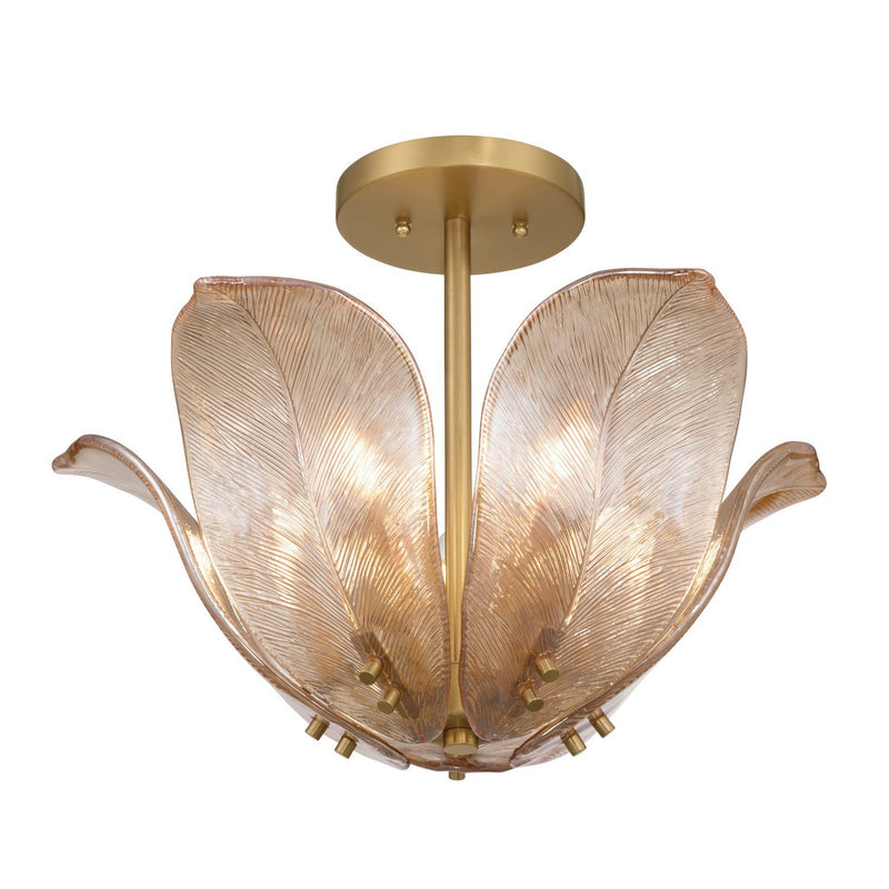 Orchid 5-Light Semi-Flush Mount in Legacy Brass
