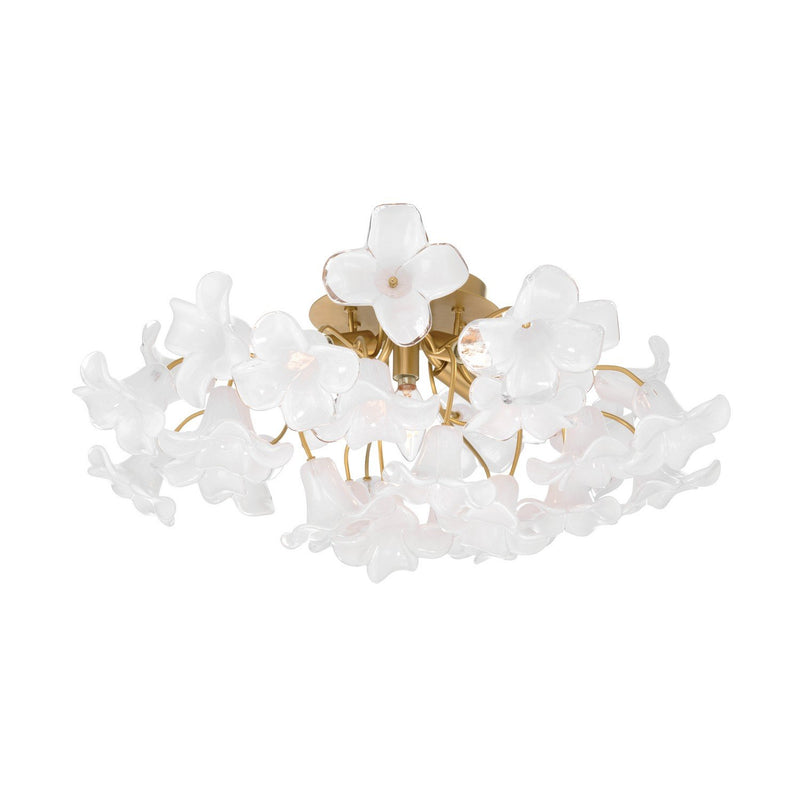 Bloome 5-Light Semi-Flush Mount in Legacy Brass