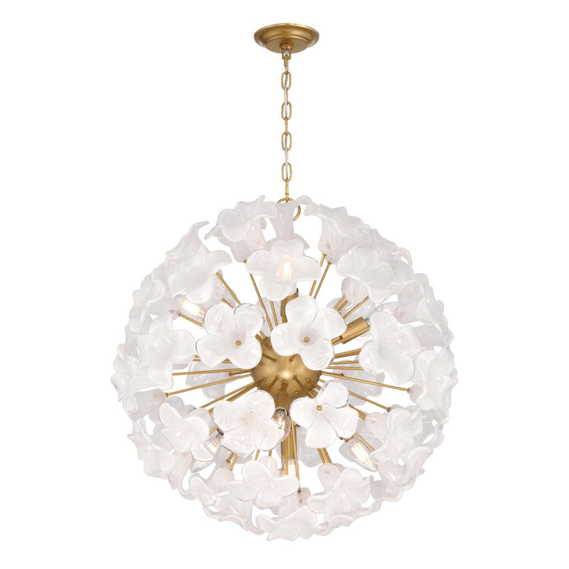 Bloome 8-Light Pendant in Legacy Brass