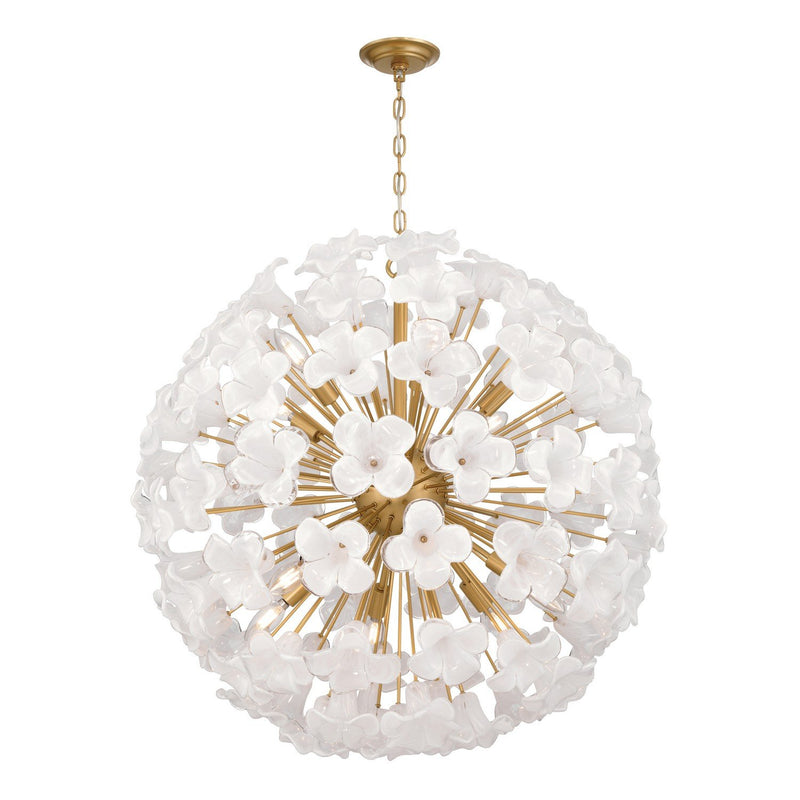Bloome 12-Light Pendant in Legacy Brass