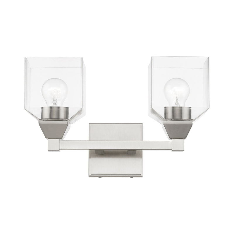 Aragon 2-Light Bath Vanity Light in Brushed Nickel