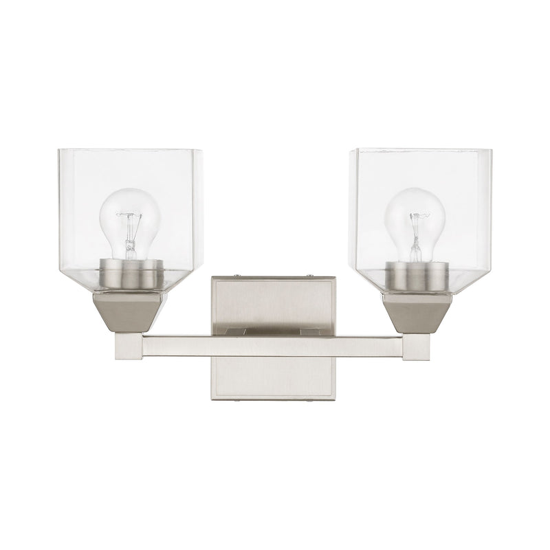 Aragon 2-Light Bath Vanity Light in Brushed Nickel