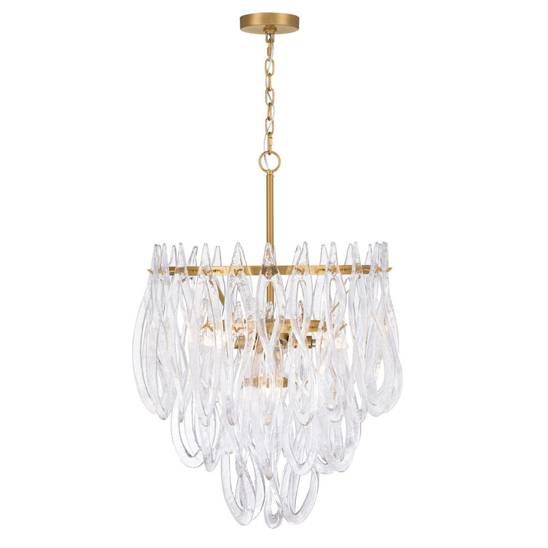 Glassara 6-Light Chandelier in Legacy Brass