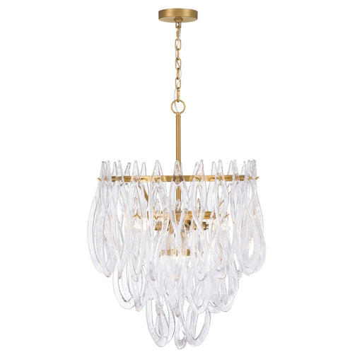 Glassara 6-Light Chandelier in Legacy Brass