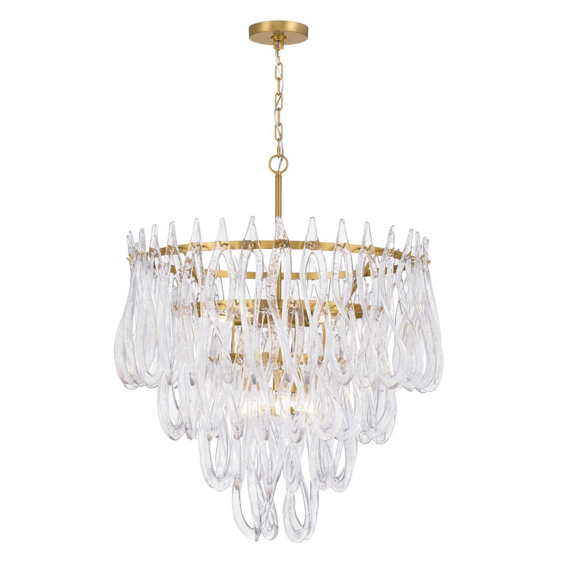 Glassara 10-Light Chandelier in Legacy Brass