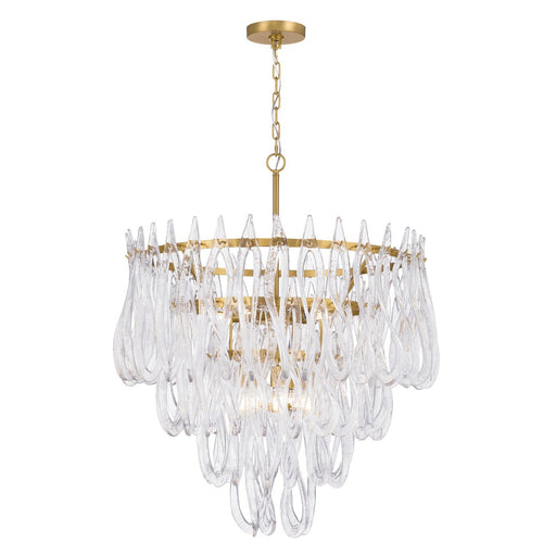 Glassara 10-Light Chandelier in Legacy Brass