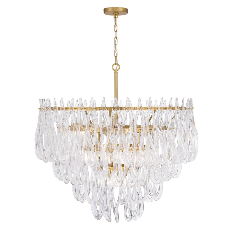 Glassara 15-Light Chandelier in Legacy Brass