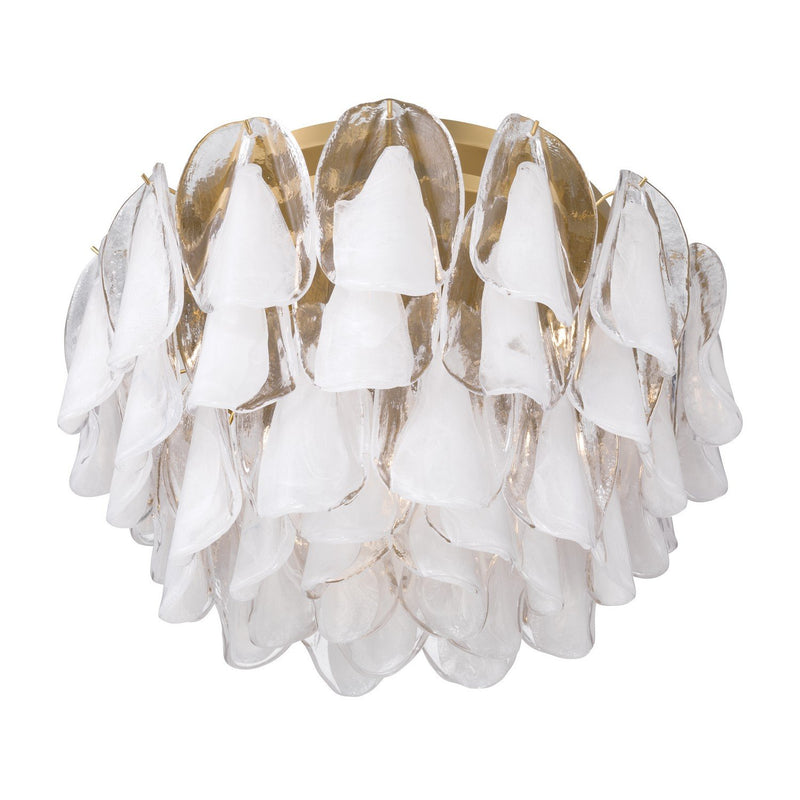 Verla Crest 6-Light Flush Mount in Legacy Brass