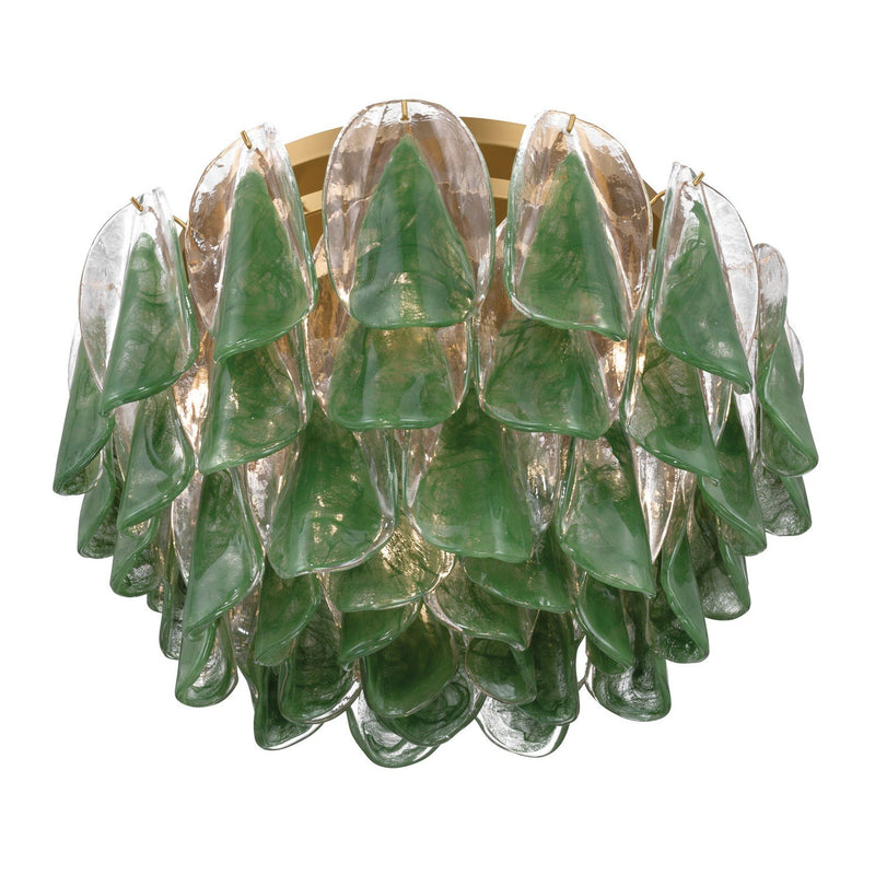 Verla Crest 6-Light Flush Mount in Legacy Brass